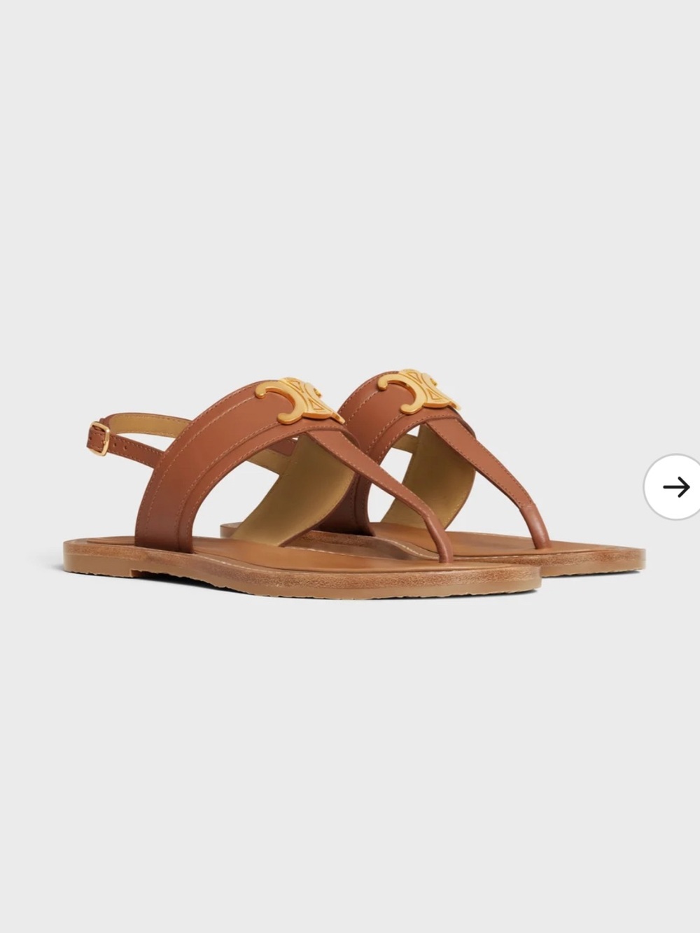Celine Women’s Lympia Triomphe Thong in calfskin sandals